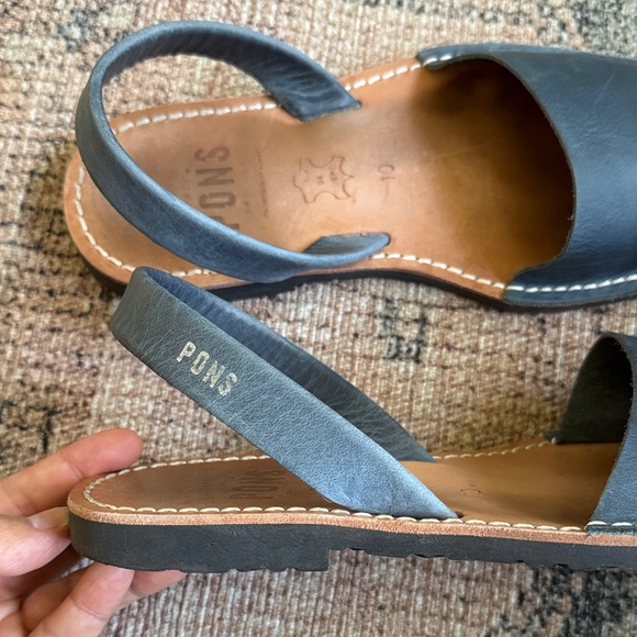 Pons Navy Leather Sandals - Picture 4 of 5